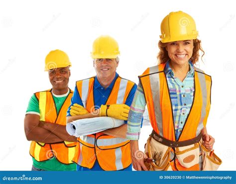 happy construction workers stock photo image