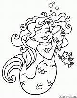 Colorkid Coloring Conch Mermaid sketch template