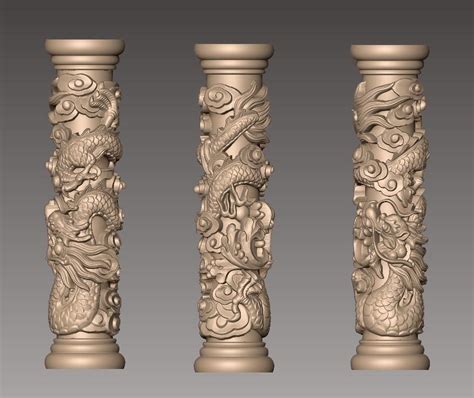 3d Print Model Dragon Pillar Cgtrader Pillars Classic Column