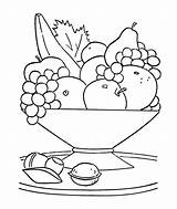 Fruit Basket Coloring Fruits Drawing Pages Kids Food Drawings Color Fresh Baskets Printable Colouring Books Painting Sheets Small Bowl Pdf sketch template
