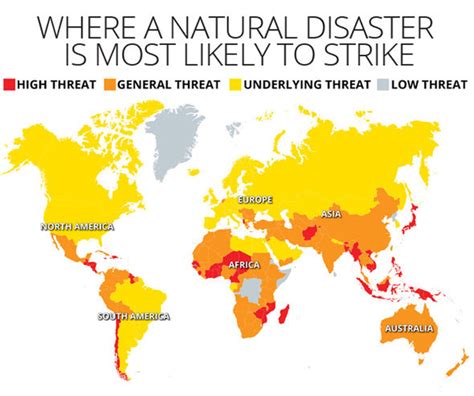 revealed where natural disasters are most likely to