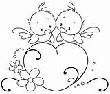 Drawing Embroidery Para Coloring Pajaritos Birds Freebies Stamps Pages Colorear Drawings Riscos Heart Patterns Zet Dibujos Rubber Cute Bunny Easter sketch template
