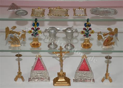antique dollhouse miniature altar tin accessories  parts