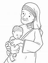 Teresa Mother Coloring Pages Calcutta St Drawing Saint Theresa Blessed Kids Sketchite Getdrawings Color Choose Board sketch template