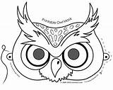 Coloring Mask Halloween Owl Pages Kids sketch template