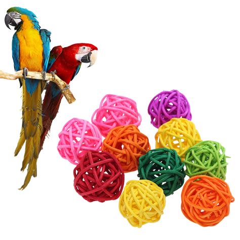 pcs rattan parrot balls bird toys wool ball pet cat etsy