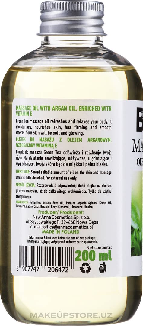 fergio bellaro massage oil green tea massazhnoe maslo zelenyy chay