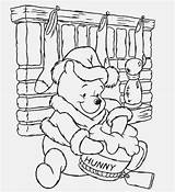 Coloring Disney Pooh Winnie Pages Christmas Kids sketch template