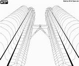Petronas Towers Twin Coloring Oncoloring sketch template