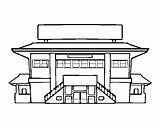 Scuola Instituto Disegni Secondaria Acolore Edificios Scaricare sketch template