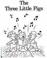 Coloring Pigs Three Pages Little Printable Fairy Tale Cartoon Tales Choose Board sketch template