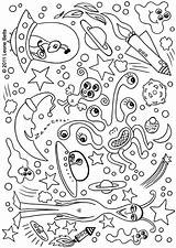 Coloring Space Pages Colouring Kids Outer Aliens Printable Color Alien Print Adults Para Theme Adult Colorear Sheets Niños Activities Solar sketch template