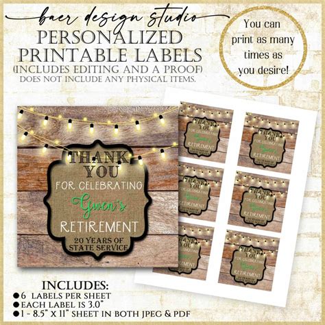 rustic   printable labelpersonalized label wood background