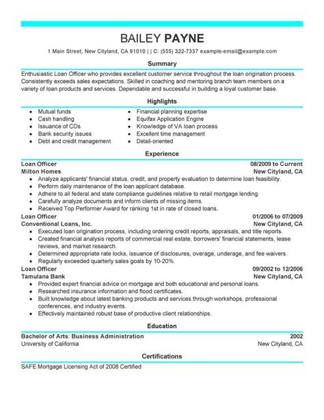 loan officer resume   professional resume writing service