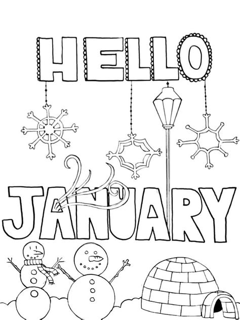 coloring pages   month  january  january coloring sheets
