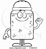 Salt Shaker Clipart Waving Mascot Coloring Cartoon Thoman Cory Outlined Vector 2021 sketch template