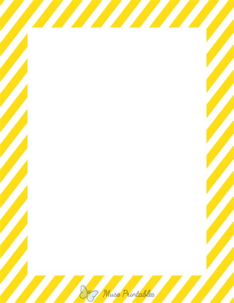 printable white  yellow diagonal striped page border