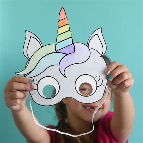 printable unicorn masks paper trail design unicorn mask template