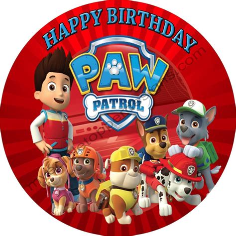 paw patrol personalized edible print premium cake topper frosting shee