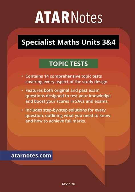 Vce Specialist Maths Units 3and4 Topic Tests Atar Notes