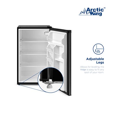 Arctic King 4 4 Cu Ft One Door No Freezer Mini Fridge Black Stainless