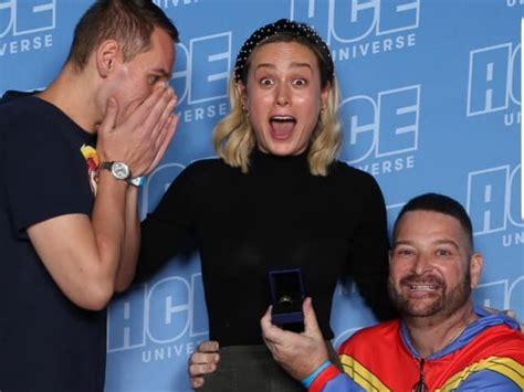a gay couple got engaged right with brie larson and her reaction is perfect