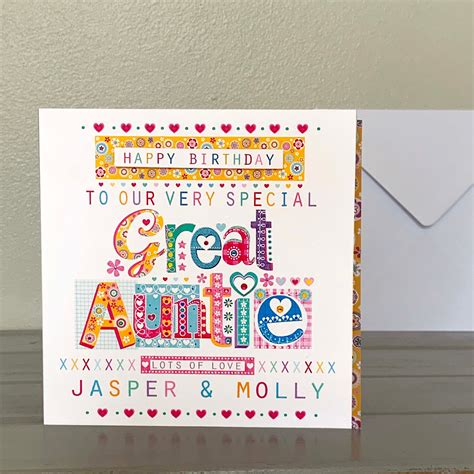 great auntie birthday card personalised birthday card for etsy