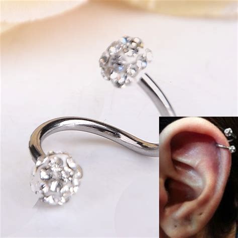 18g gauge ear labret ring surgical stainless steel piercing body