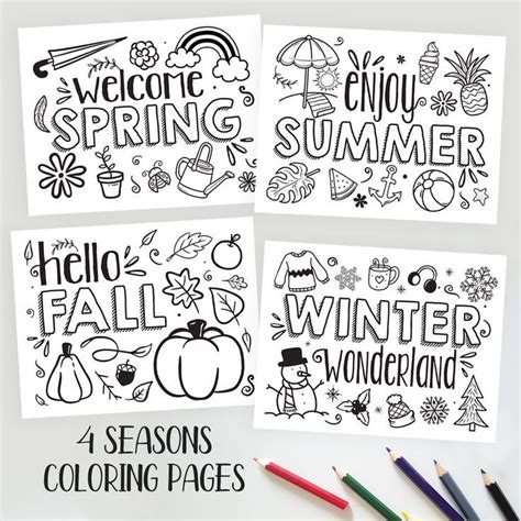 seasons printable coloring pages early finishers science lessons