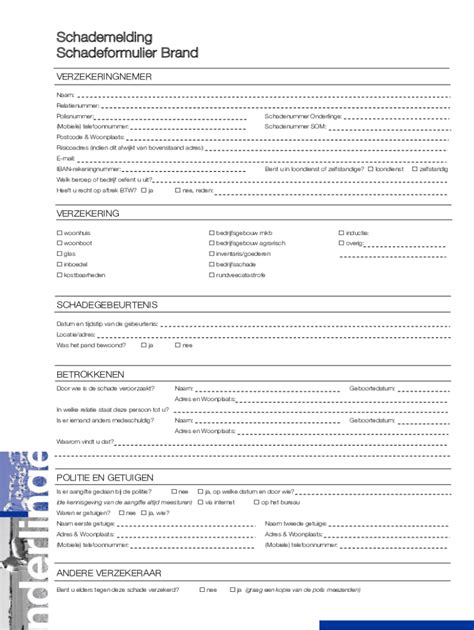 fillable  schadeformulier brand fax email print pdffiller