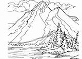 Coloring Landscape Pages Printable Mountain Colorings Landscaping Color Print Adult Getcolorings Mountains Getdrawings sketch template