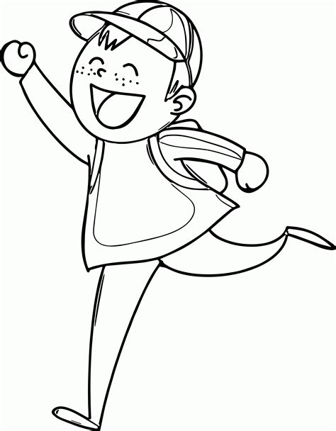 happy kids coloring page coloring pages