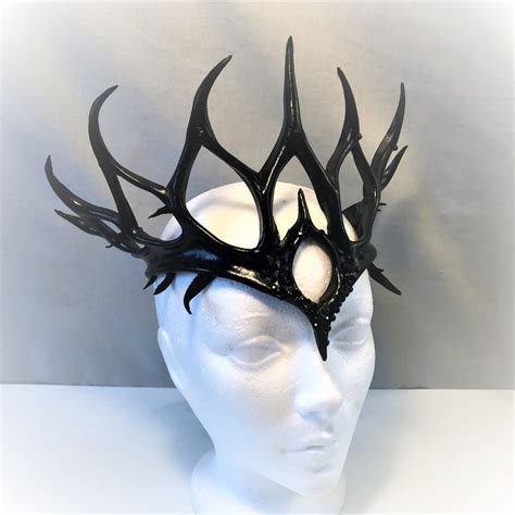 evil queen leather crown headpiece beetle crown dark fairy etsy