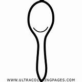 Cuchara Spoon Teaspoon Pages Ultracoloringpages Fork Spoons sketch template