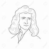 Newton Isaac Drawing Sir Sketch Getdrawings sketch template