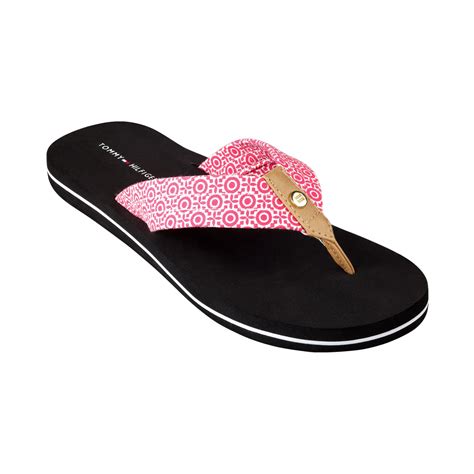 Tommy Hilfiger Womens Corrale Flip Flops In Pink Hot Fuschia Lyst