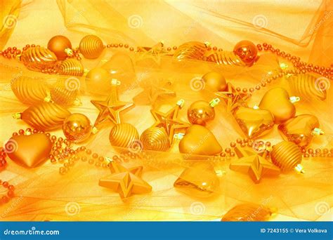 gold christmas decorations stock image image  ball