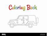 Jeep Safari Coloring Pages Vector Illustration Eps Wrangler Alamy Kids sketch template