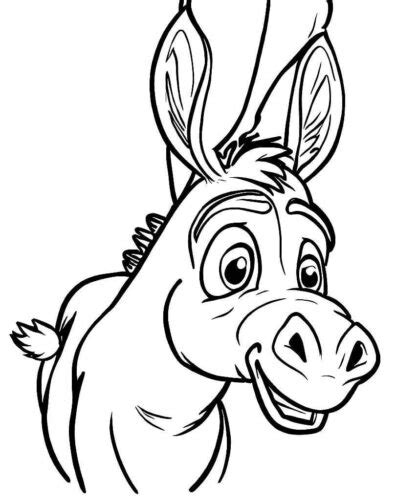 donkey head coloring page turkau