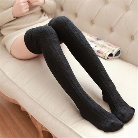 2pairs Fashion Sexy Ladies Girls Stockings Solid Colors Warm Long Over