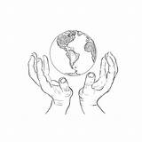 Earth Drawing Hand Holding Hands Paintingvalley sketch template