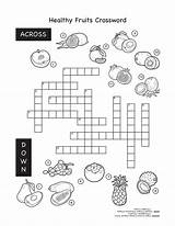 Crossword Puzzles Kids Worksheets Fruit Via sketch template