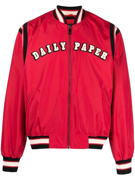 daily paper logo detail bomber jacket  red  men lyst