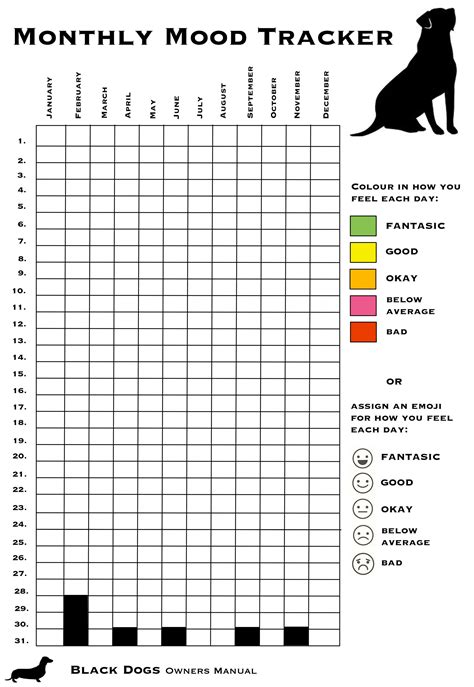 mood tracker printable mood tracker september colors dbt therapy