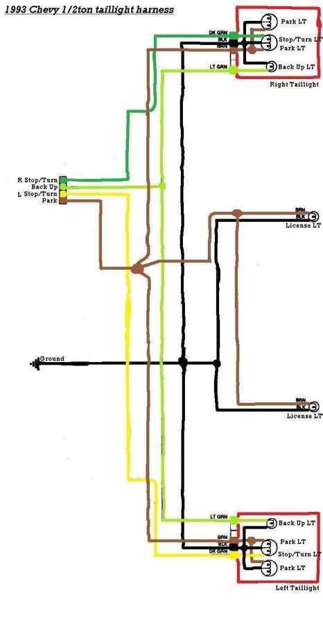 chevy truck wiring diagram  gmc tail light wiring color code wiring diagram