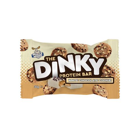 dinky protein bar white chocolate cookie  pack muscle moose