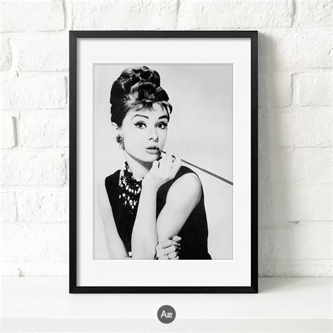 audrey hepburn black white photo vintage poster print pop