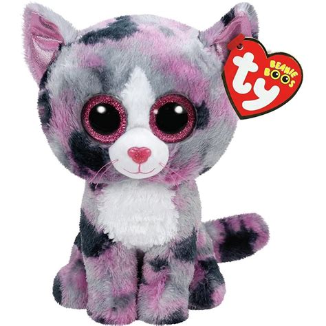 pyoopeo ty beanie boos  cm pink lindi cat plush toy  heart tag