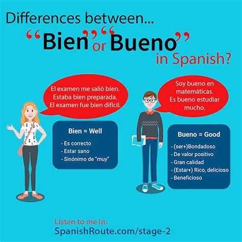 Difference Between Bien And Bueno In Spanish Learnspanish
