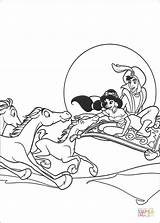 Aladdin Pages Jasmine Coloring Horses Run After Color Online Horse sketch template